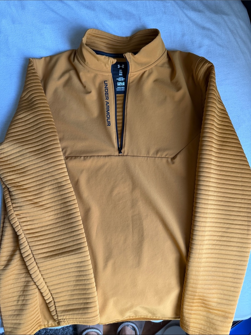 Under Armour Men's Zip Pullover Sweater Jacket - Mustard Yellow